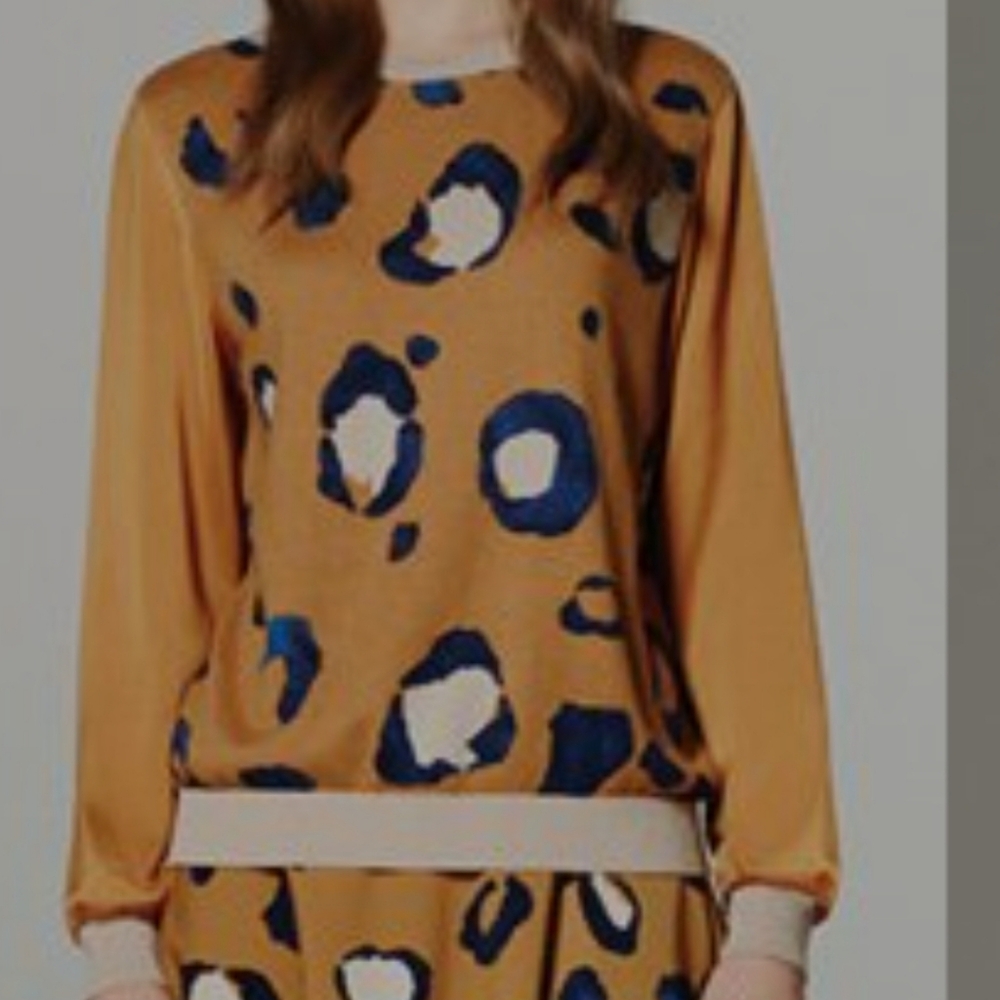 Philip Lim Leopard Print Long Sleeve Top